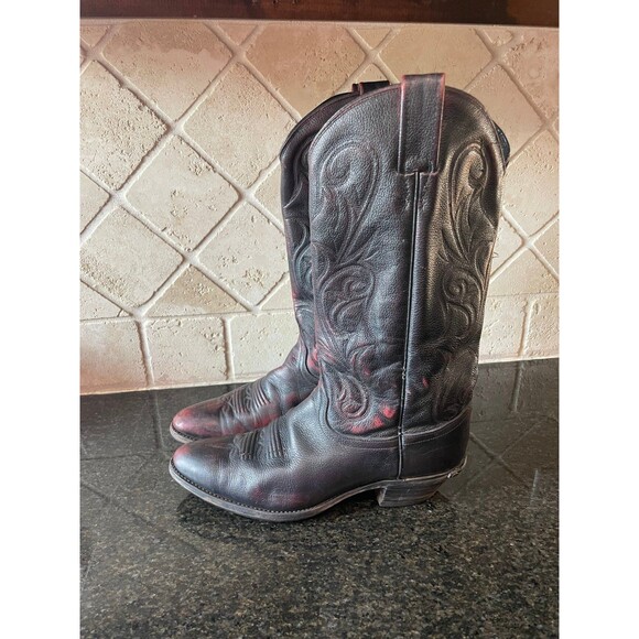 Dan Post Black and Red Heeled Boots - Picture 3 of 8